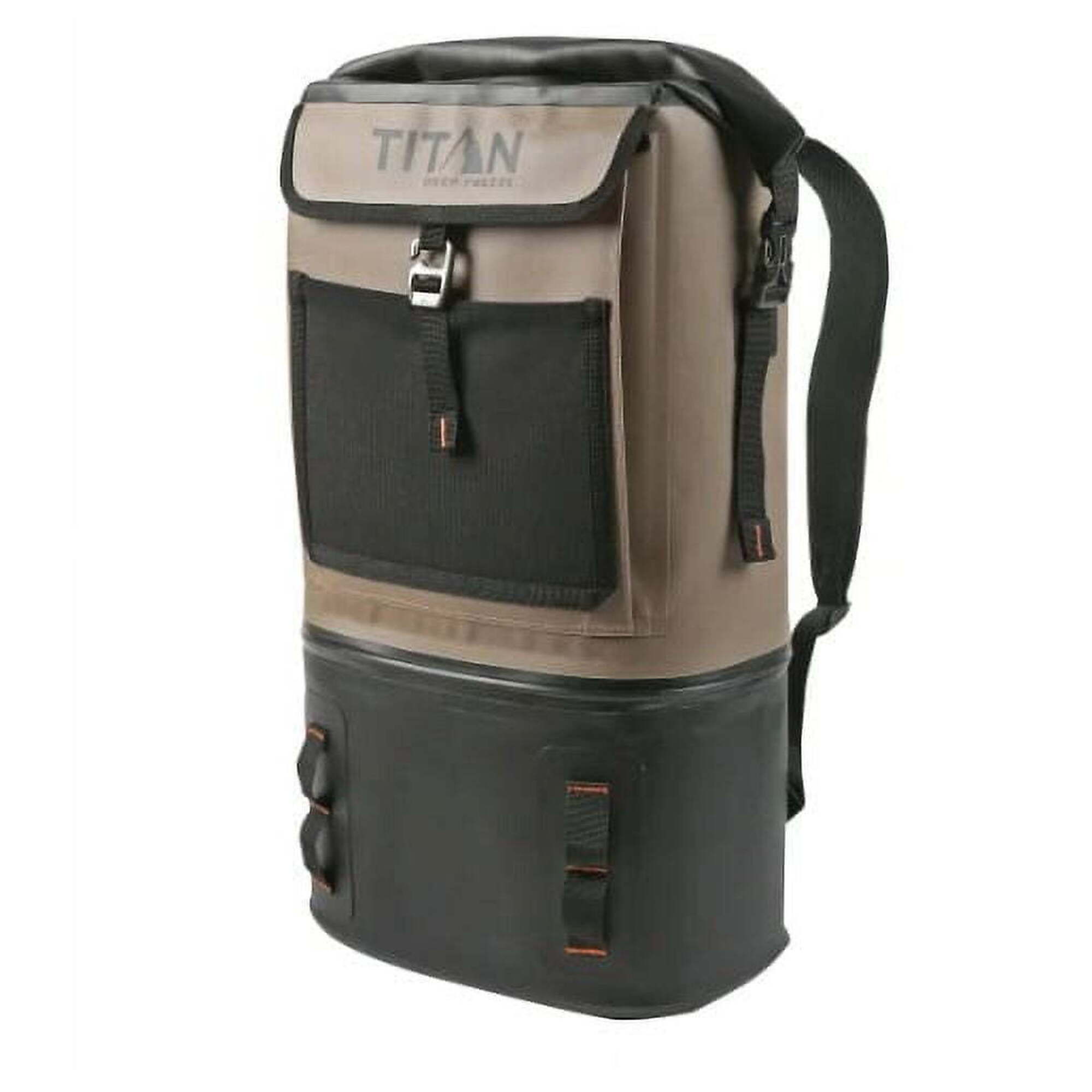 Titan 24-Can Welded Dual Compartment Backpack Cooler, Khaki, Model #10001479